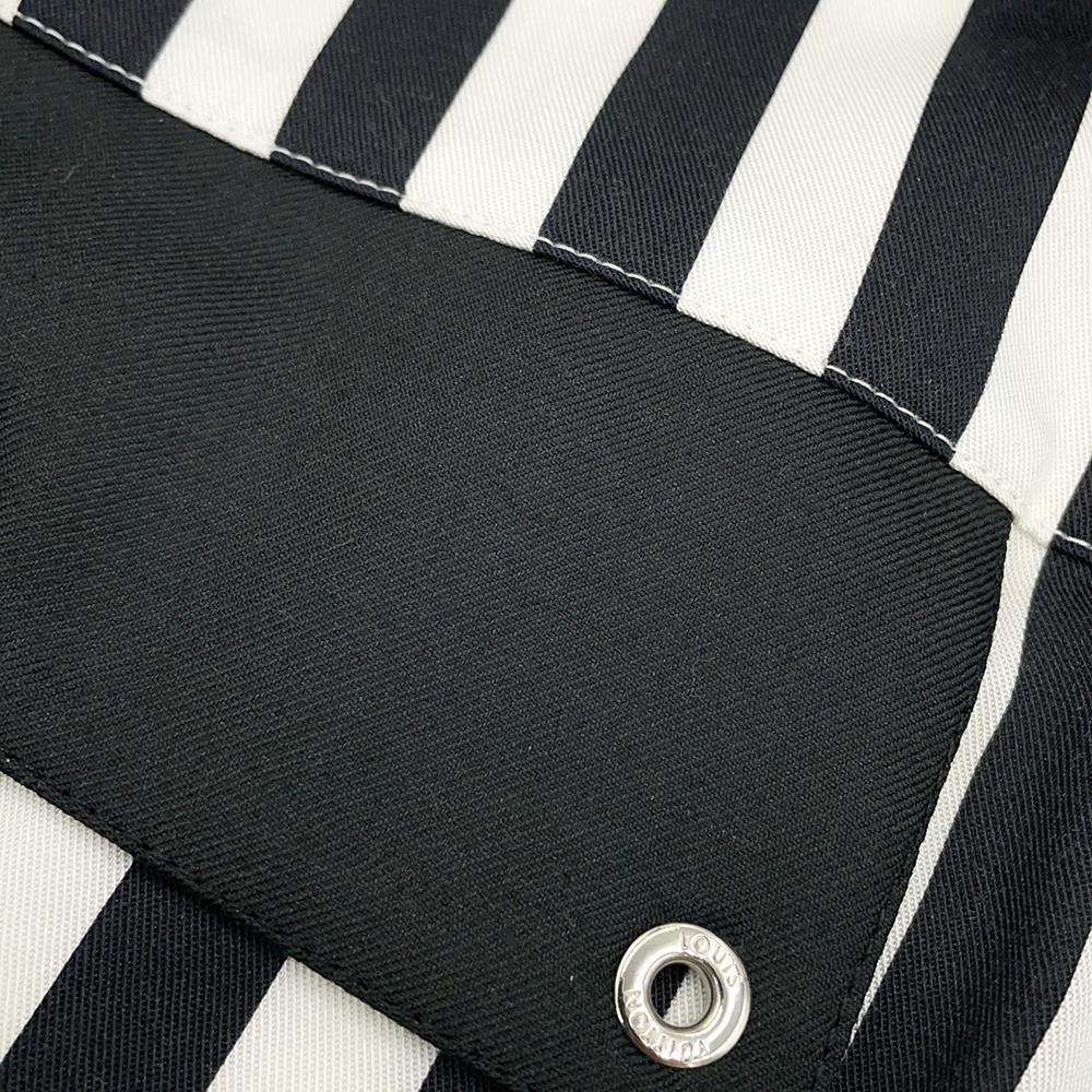 LOUIS VUITTON Lightning Stripe Ribbed Epaulate Shirt Size 38 White/Black Lyocell82% Cashmere16% Silk2%