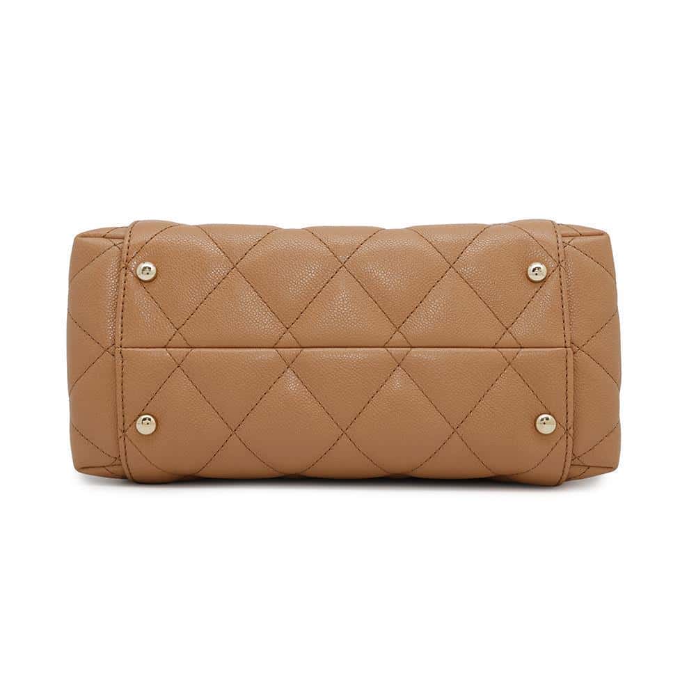 CHANEL CC Logo Matelasse Chain Tote CaramelAS3818 Caviar Leather