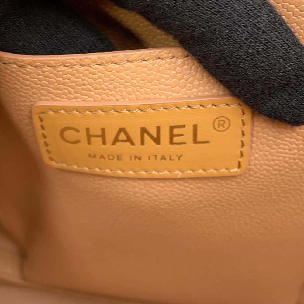 CHANEL CC Logo Matelasse Chain Tote CaramelAS3818 Caviar Leather