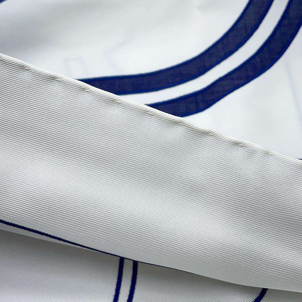 HERMES Carre Brides de Gala Tattoo Cotton Brides de Gala Tattoo Size 90 Marine/White Silk100%