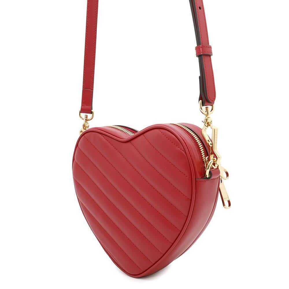 GUCCI Interlocking G Heart Shape Shoulder Bag Red751628 Leather