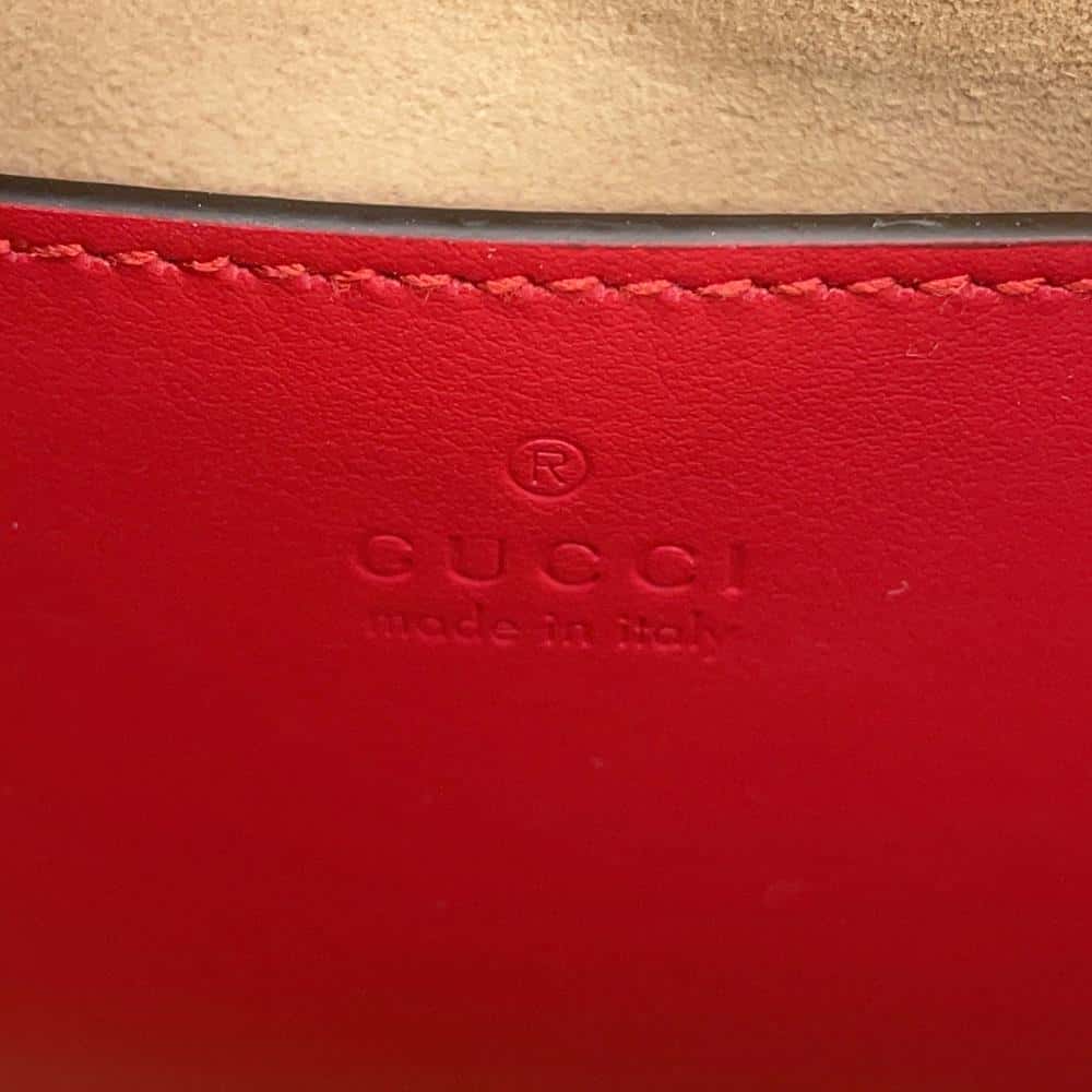 GUCCI Interlocking G Heart Shape Shoulder Bag Red751628 Leather