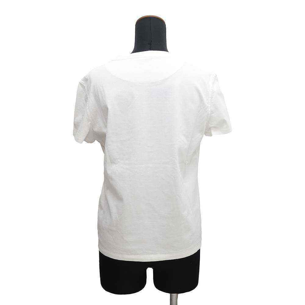 HERMES T-Shirt Cartouche "Mall" Size 40 Blanc Casse Cotton100%