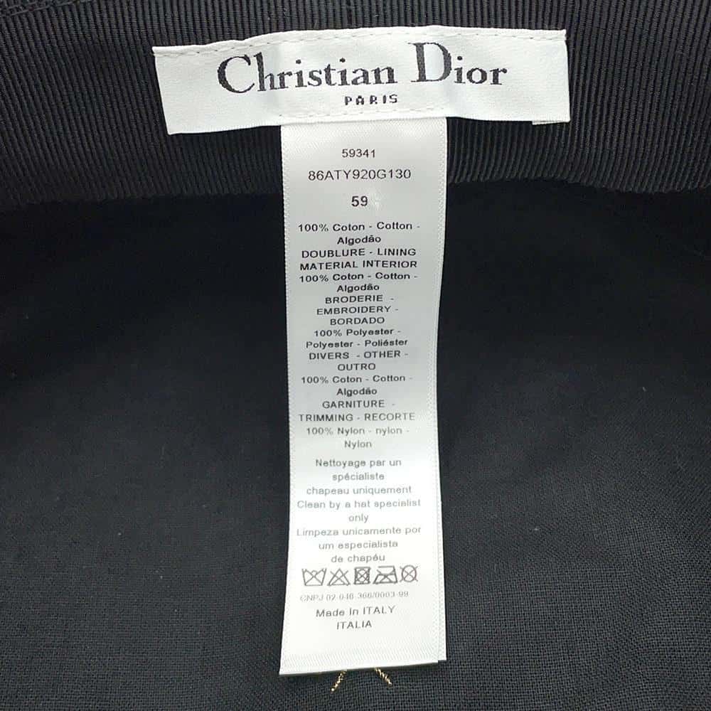 Dior Cap Size 59 Black86ATY920G130 Cotton100%