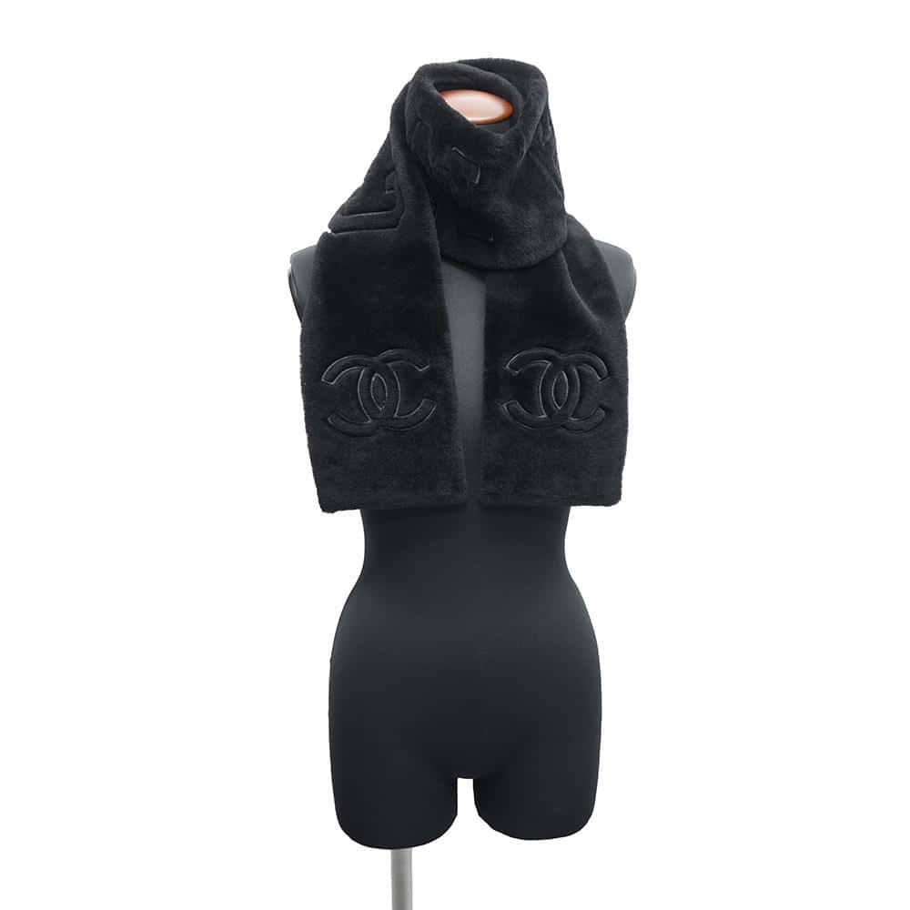 CHANEL Coco Neige Scarf BlackAAA430 Mouton100%