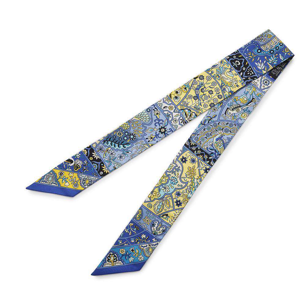 HERMES Twilly In the land of blooming birds Blue/Multicolor Silk100%