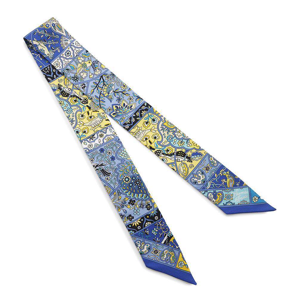 HERMES Twilly In the land of blooming birds Blue/Multicolor Silk100%