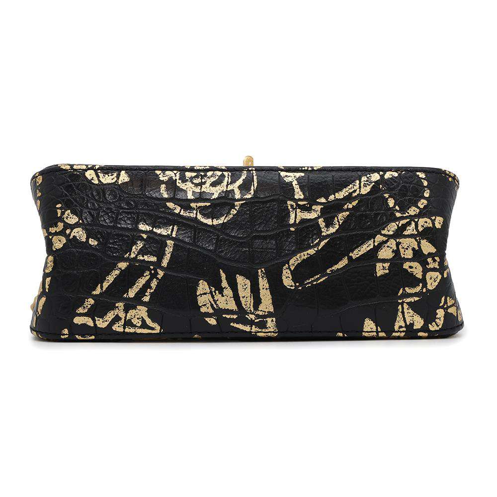 CHANEL 2.55 ChainShoulder Bag Black/GoldAS0874 Embossed Leather
