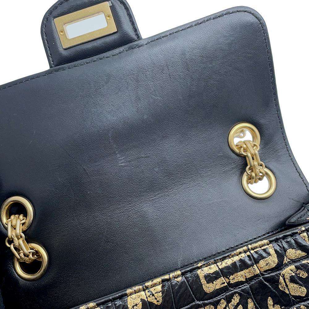 CHANEL 2.55 ChainShoulder Bag Black/GoldAS0874 Embossed Leather