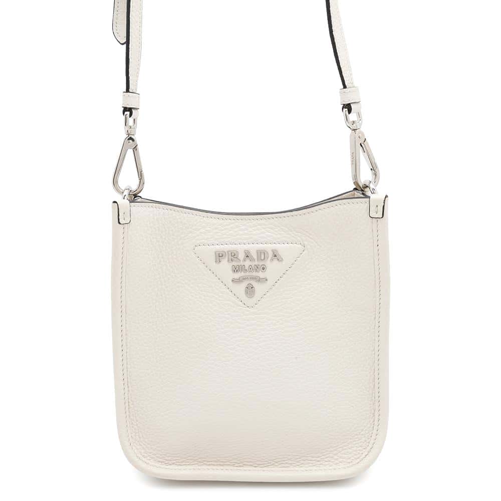 PRADA Shoulder Bag White1BH191 Leather