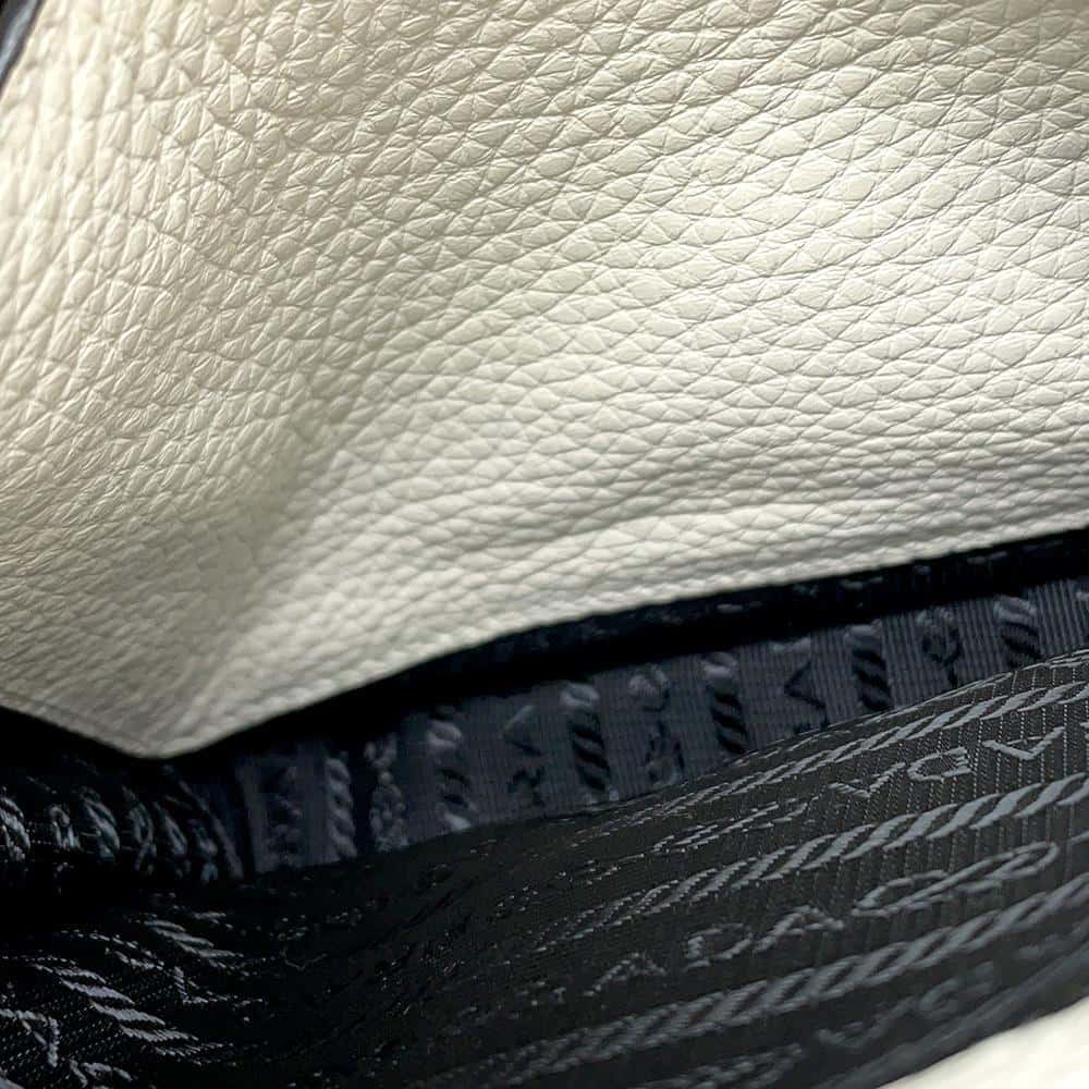 PRADA Shoulder Bag White1BH191 Leather