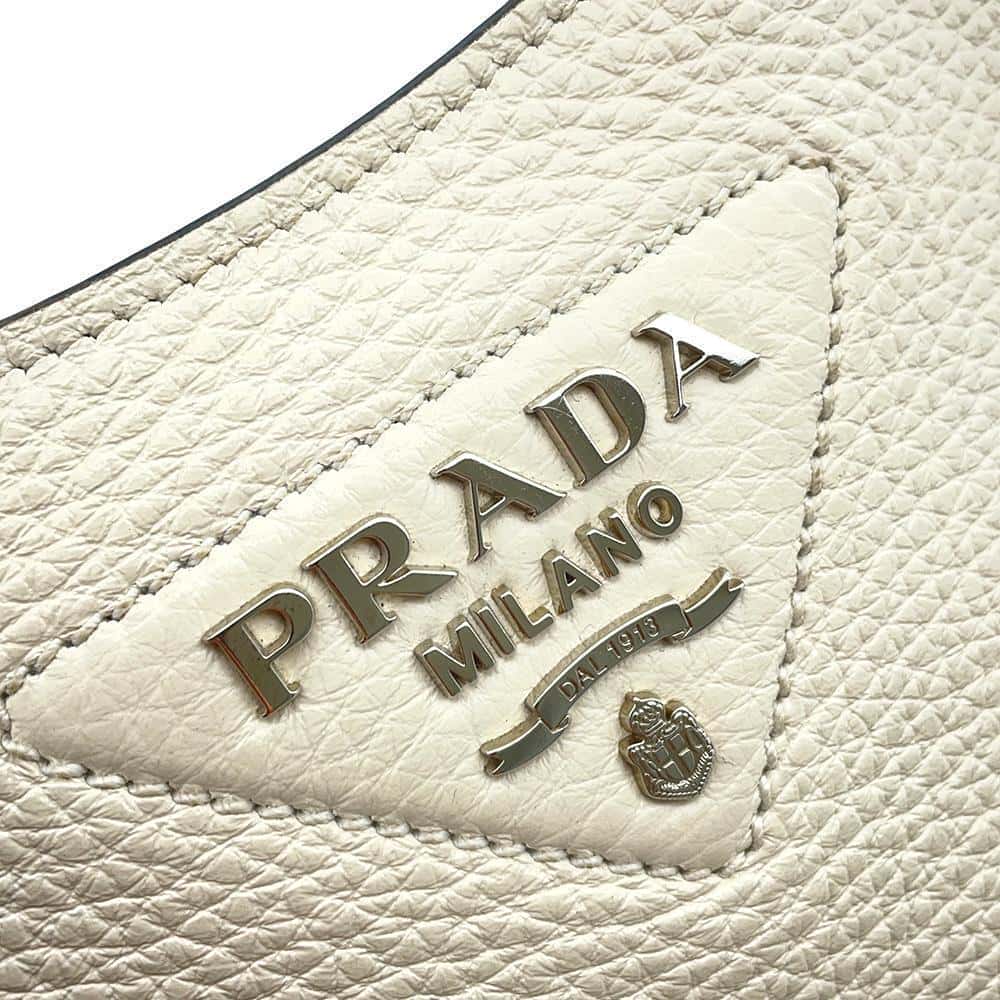 PRADA Shoulder Bag White1BH191 Leather