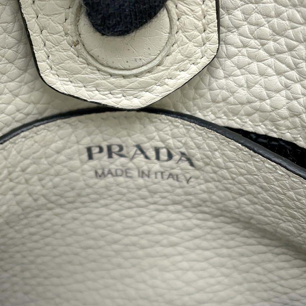 PRADA Shoulder Bag White1BH191 Leather
