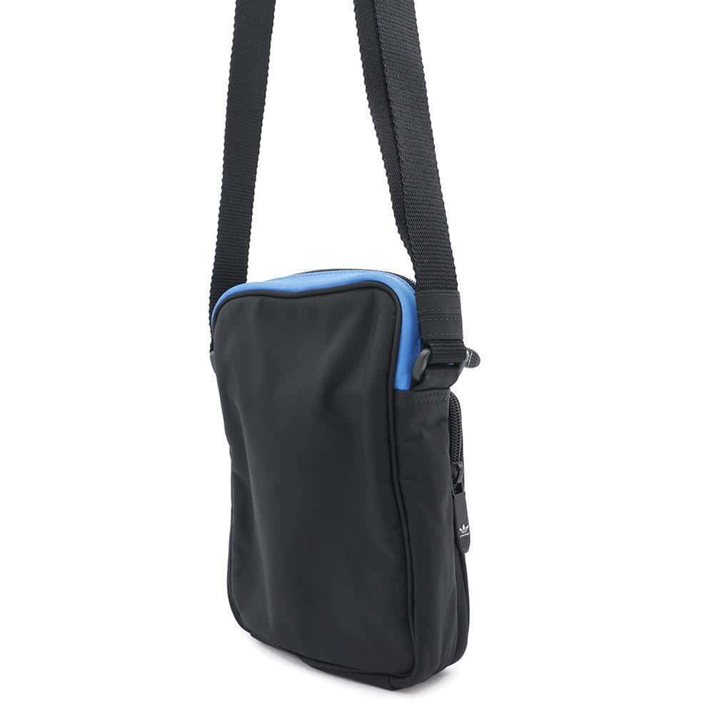 BALENCIAGA Adidas collaboration Shoulder Black/Blue725437 Nylon Canvas