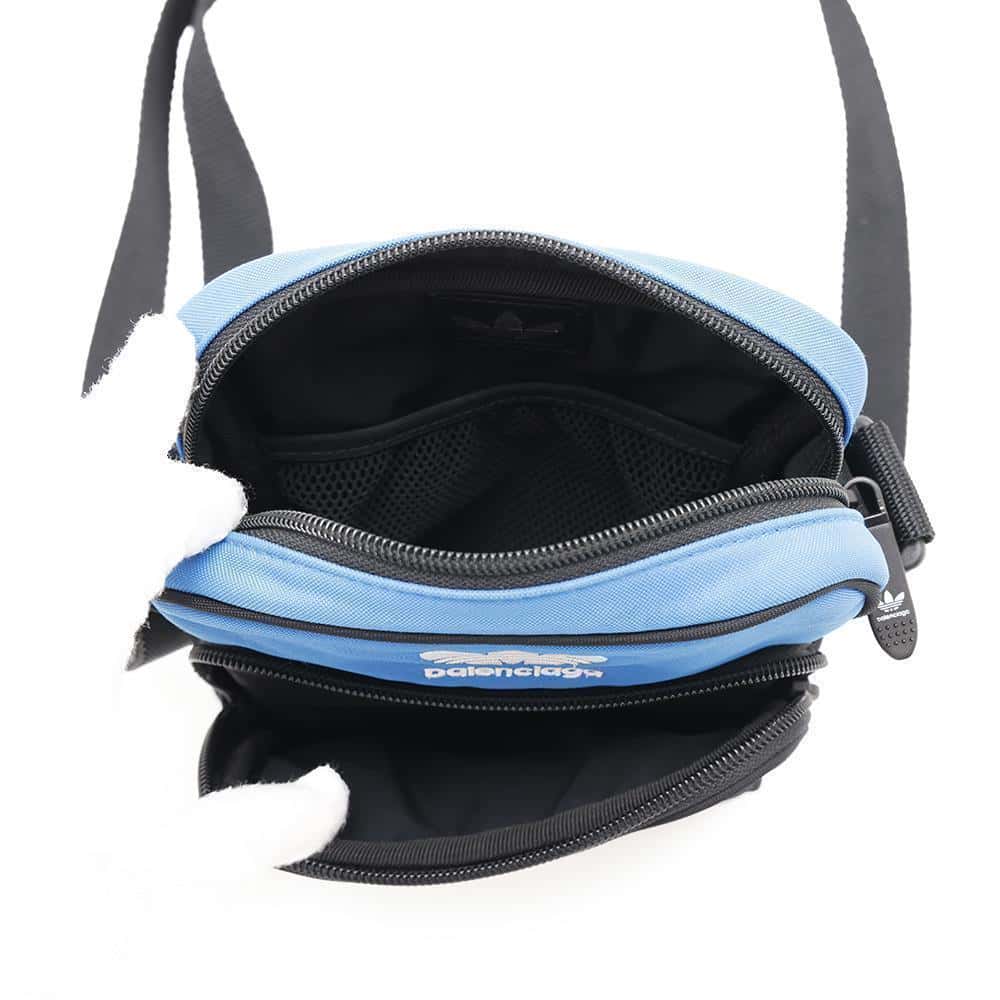 BALENCIAGA Adidas collaboration Shoulder Black/Blue725437 Nylon Canvas