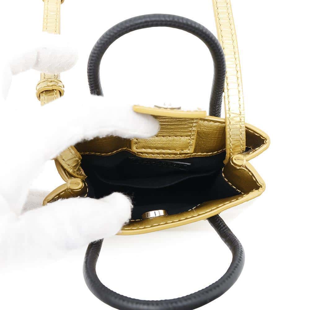 BALENCIAGA Shopping phone holder Gold593826 Leather