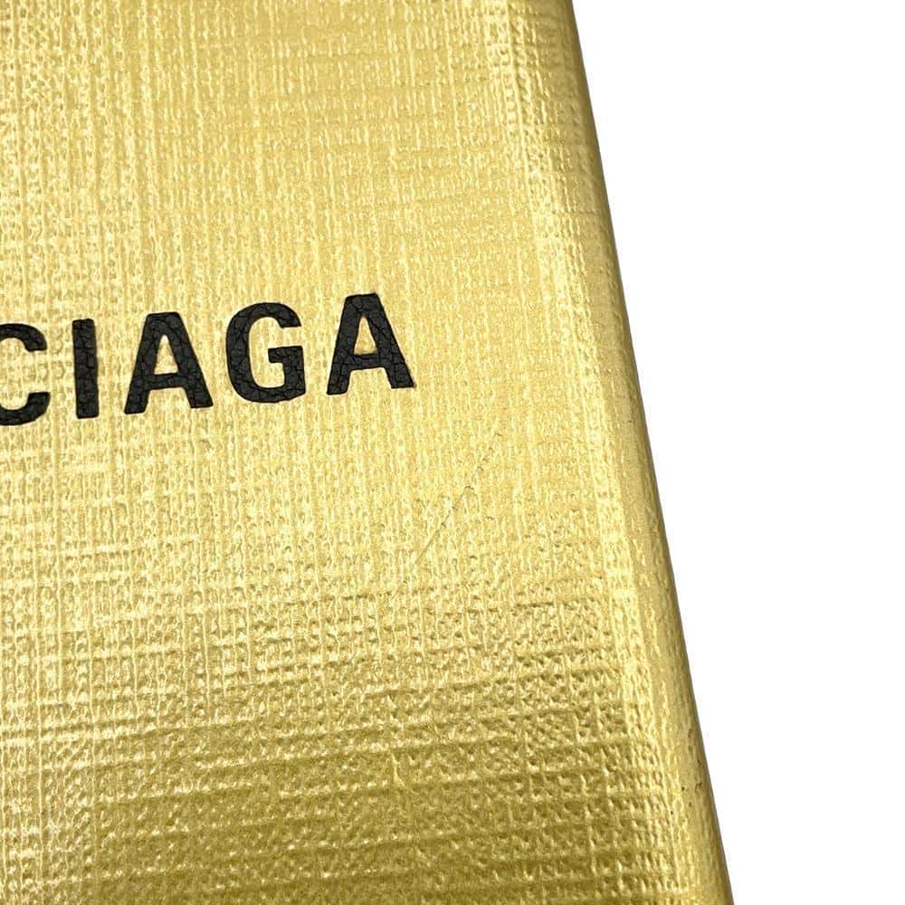 BALENCIAGA Shopping phone holder Gold593826 Leather