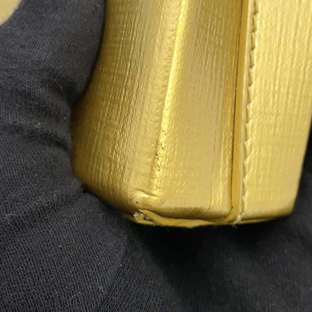 BALENCIAGA Shopping phone holder Gold593826 Leather