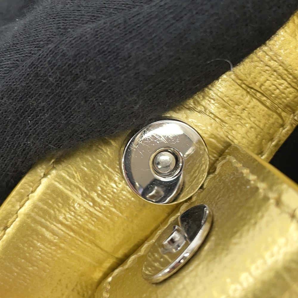 BALENCIAGA Shopping phone holder Gold593826 Leather