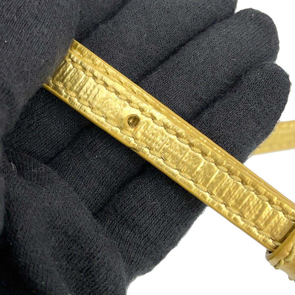 BALENCIAGA Shopping phone holder Gold593826 Leather