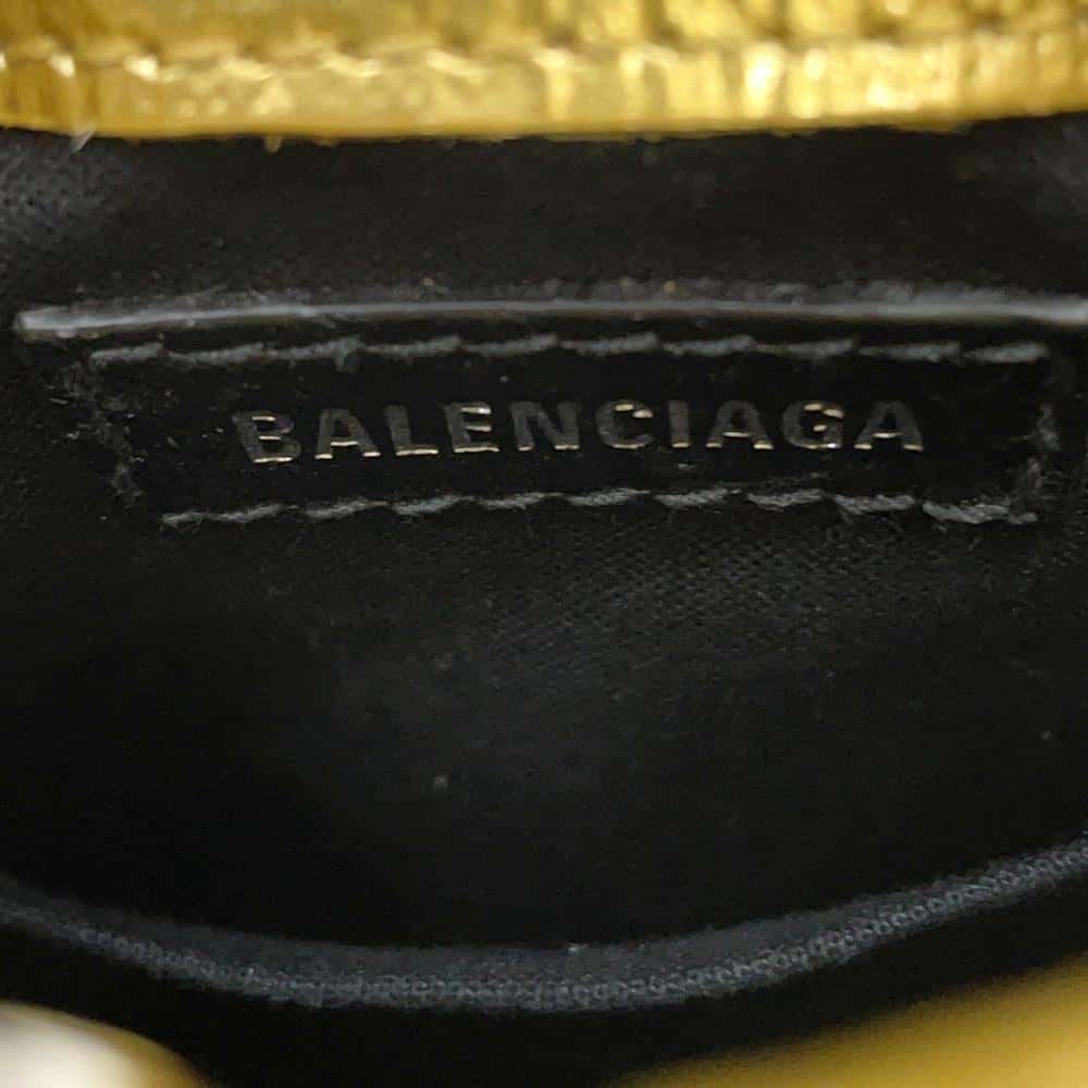 BALENCIAGA Shopping phone holder Gold593826 Leather
