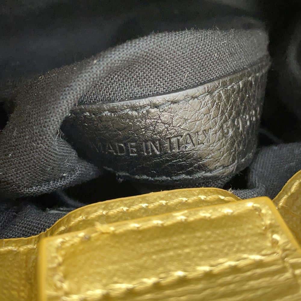 BALENCIAGA Shopping phone holder Gold593826 Leather
