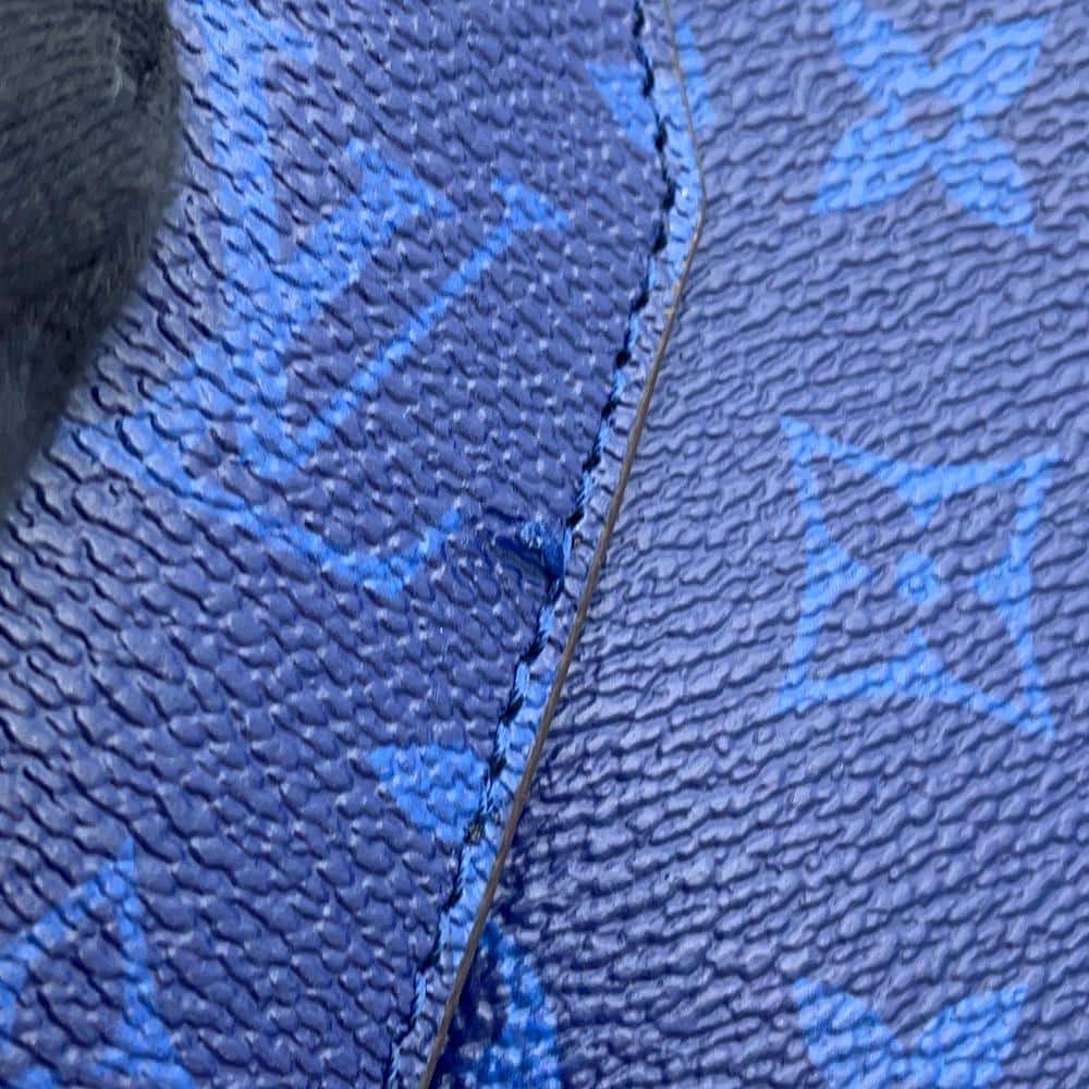 LOUIS VUITTON Split Sacoche Blue/BrownM43854 Monogram Pacific
