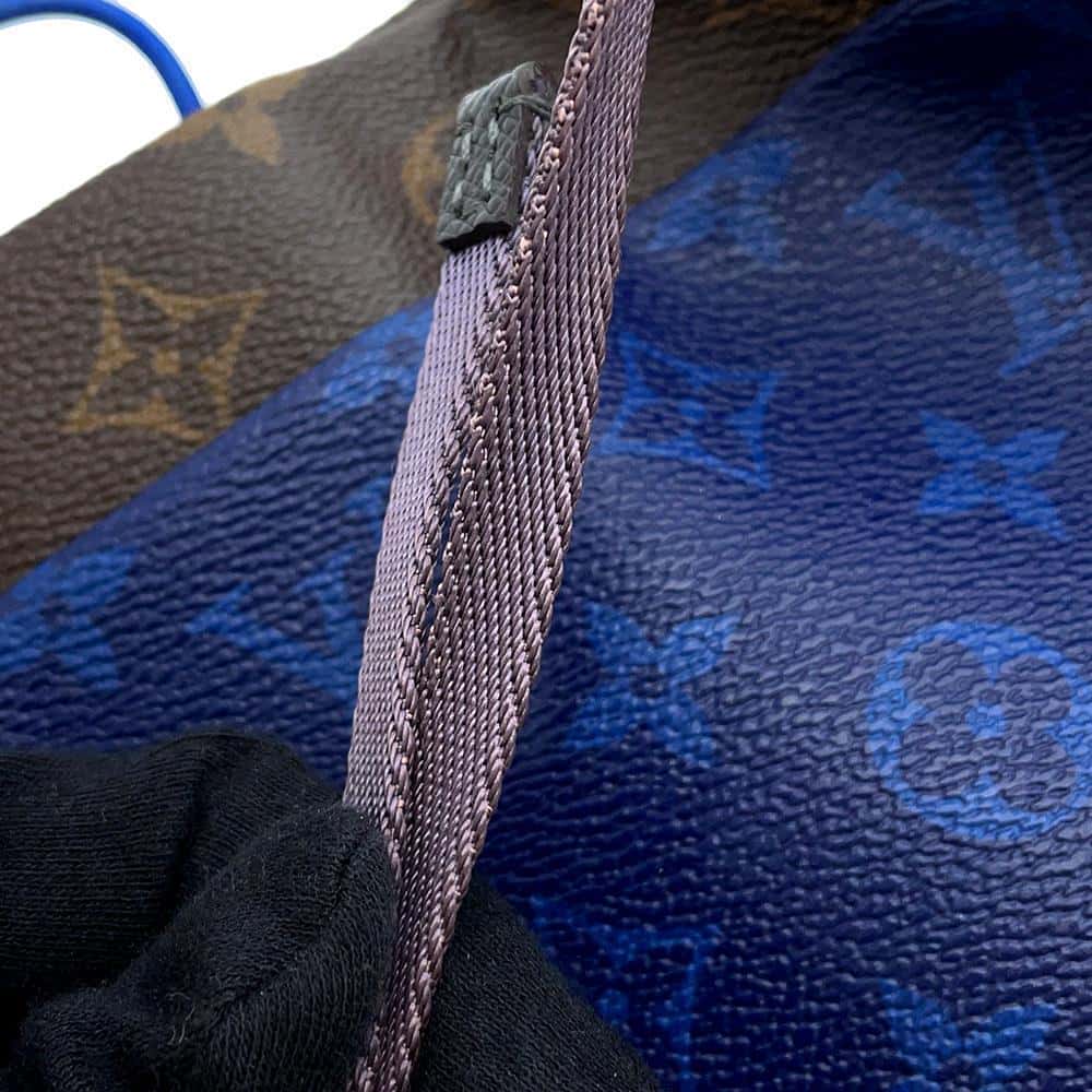 LOUIS VUITTON Split Sacoche Blue/BrownM43854 Monogram Pacific
