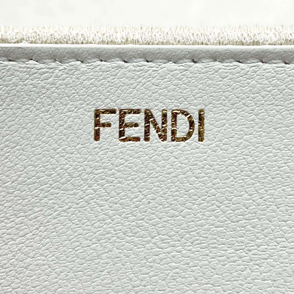 FENDI Peekaboo Icy You White8BN321 Mouton Size Medium