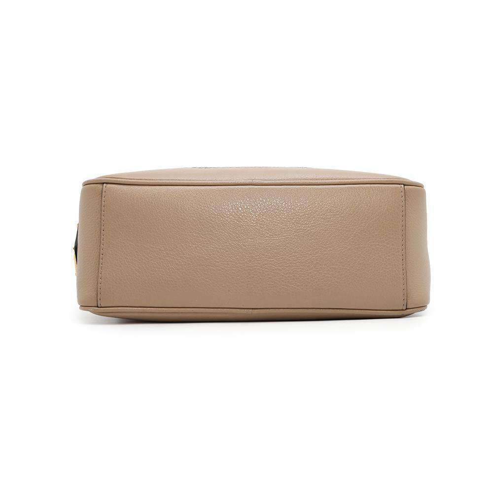 PRADA Logo Shoulder Bag Beige1BH089 Leather