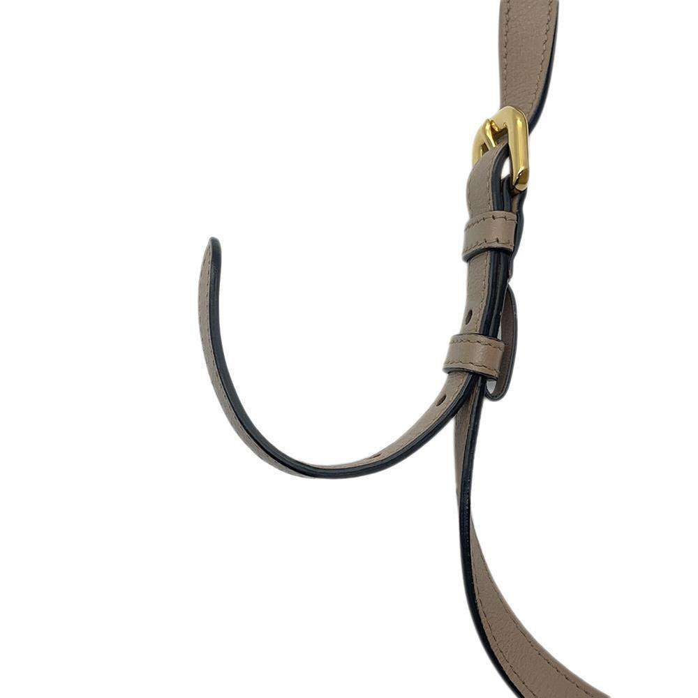 PRADA Logo Shoulder Bag Beige1BH089 Leather