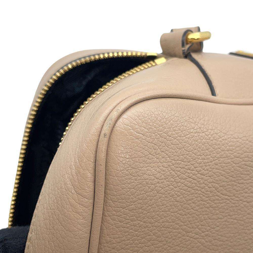 PRADA Logo Shoulder Bag Beige1BH089 Leather