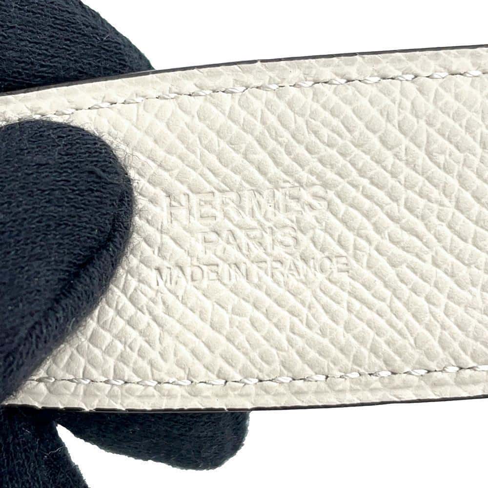 HERMES Street Reversible HBelt Size 110 Craie/Blue de Prusse Epsom