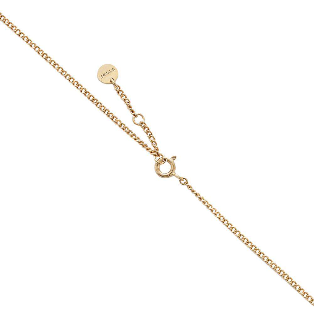 FENDI Fendace Safety Pin Motif Rhinestone Necklace Gold8AH599 A44G Gold Plated Rhinestone
