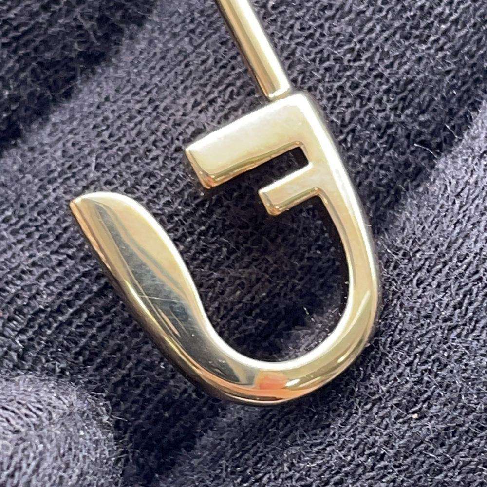 FENDI Fendace Safety Pin Motif Rhinestone Necklace Gold8AH599 A44G Gold Plated Rhinestone