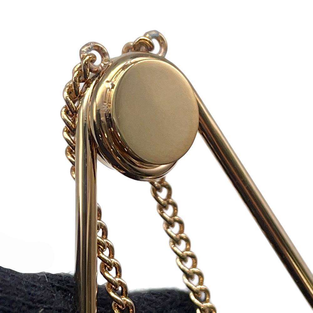 FENDI Fendace Safety Pin Motif Rhinestone Necklace Gold8AH599 A44G Gold Plated Rhinestone