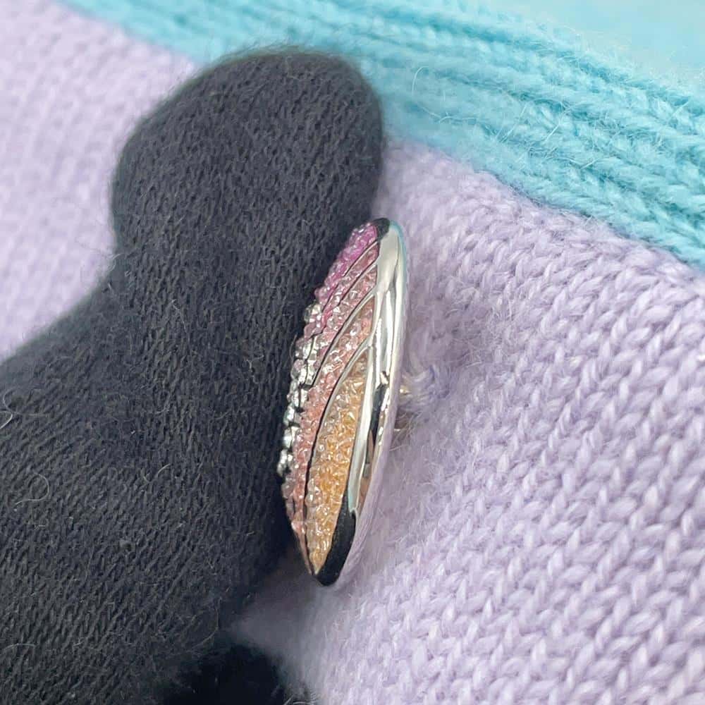 CHANEL cardigan Size 34 Light Blue/PurpleP76463 Cashmere100% Rhinestone