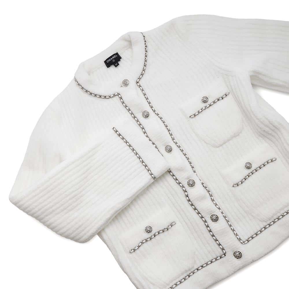 CHANEL Jacket Lion Button Size 34 WhiteP73520 Polyamide100%