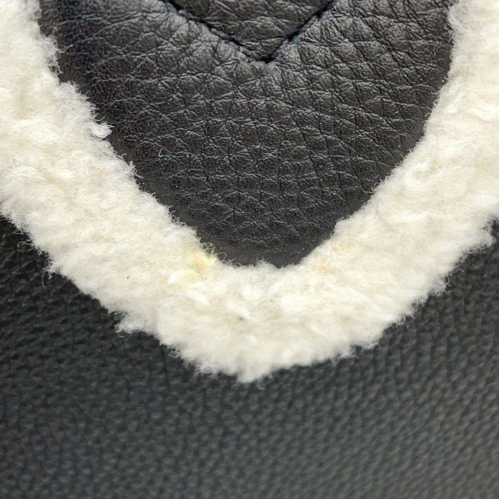 LOUIS VUITTON LV Pont Neuf Soft NoirM58971 Calf Leather Shearling Size PM