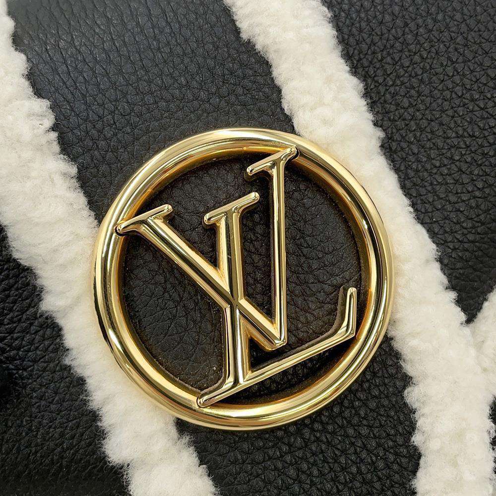 LOUIS VUITTON LV Pont Neuf Soft NoirM58971 Calf Leather Shearling Size PM