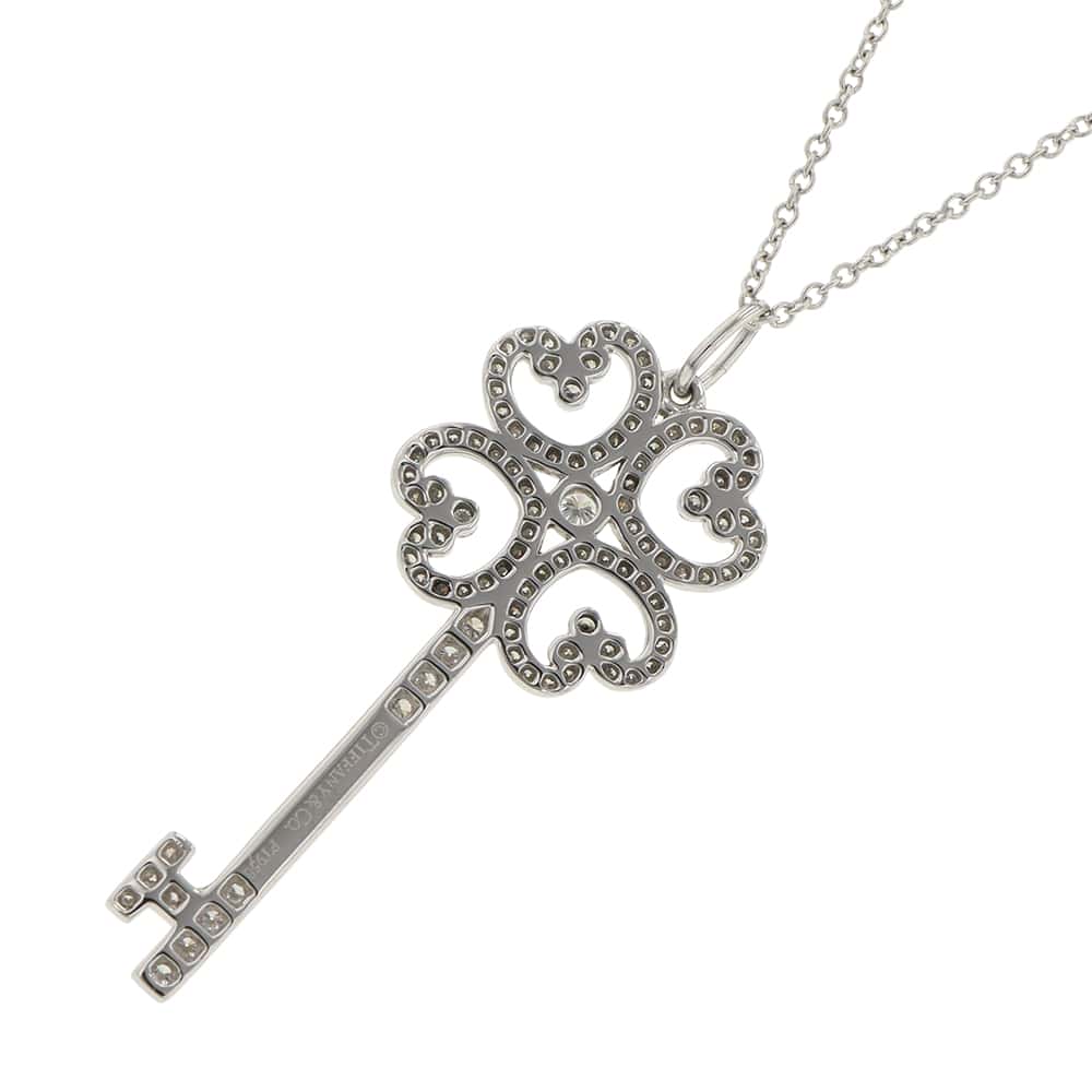 TIFFANY&Co. Quatra Heart Key Necklace Pt950