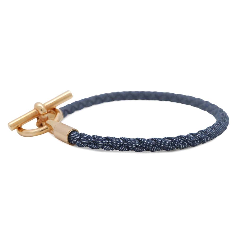HERMES Bracelet Grenan Single Tour Jean Jean Brut Cotton Metal