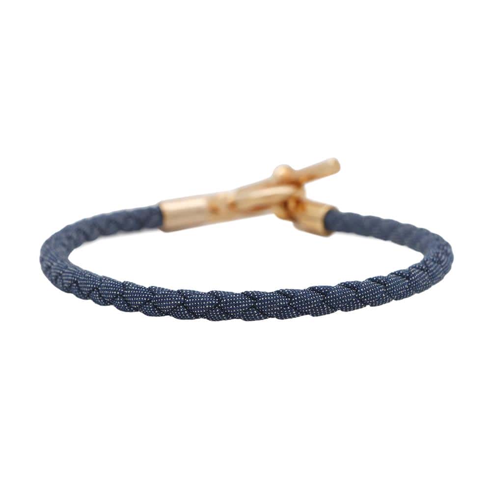 HERMES Bracelet Grenan Single Tour Jean Jean Brut Cotton Metal