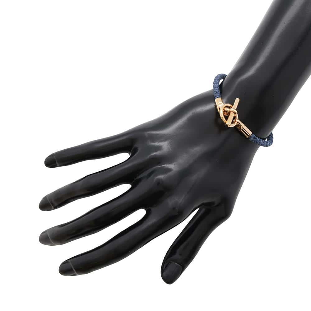 HERMES Bracelet Grenan Single Tour Jean Jean Brut Cotton Metal