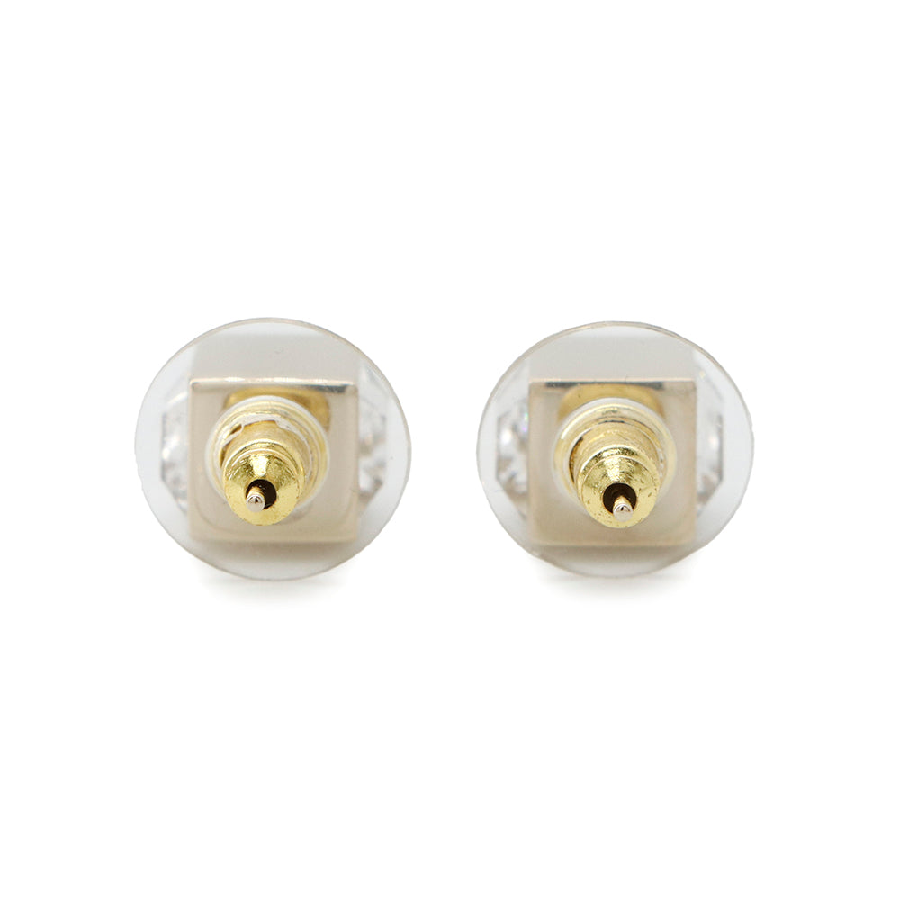 CHANEL CC Logo Cube Rhinestone Earrings Champagne GoldABE805 Metal Rhinestone