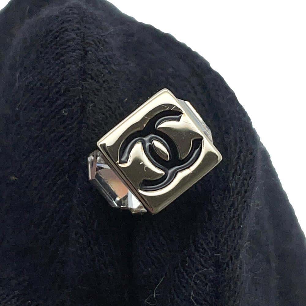 CHANEL CC Logo Cube Rhinestone Earrings Champagne GoldABE805 Metal Rhinestone