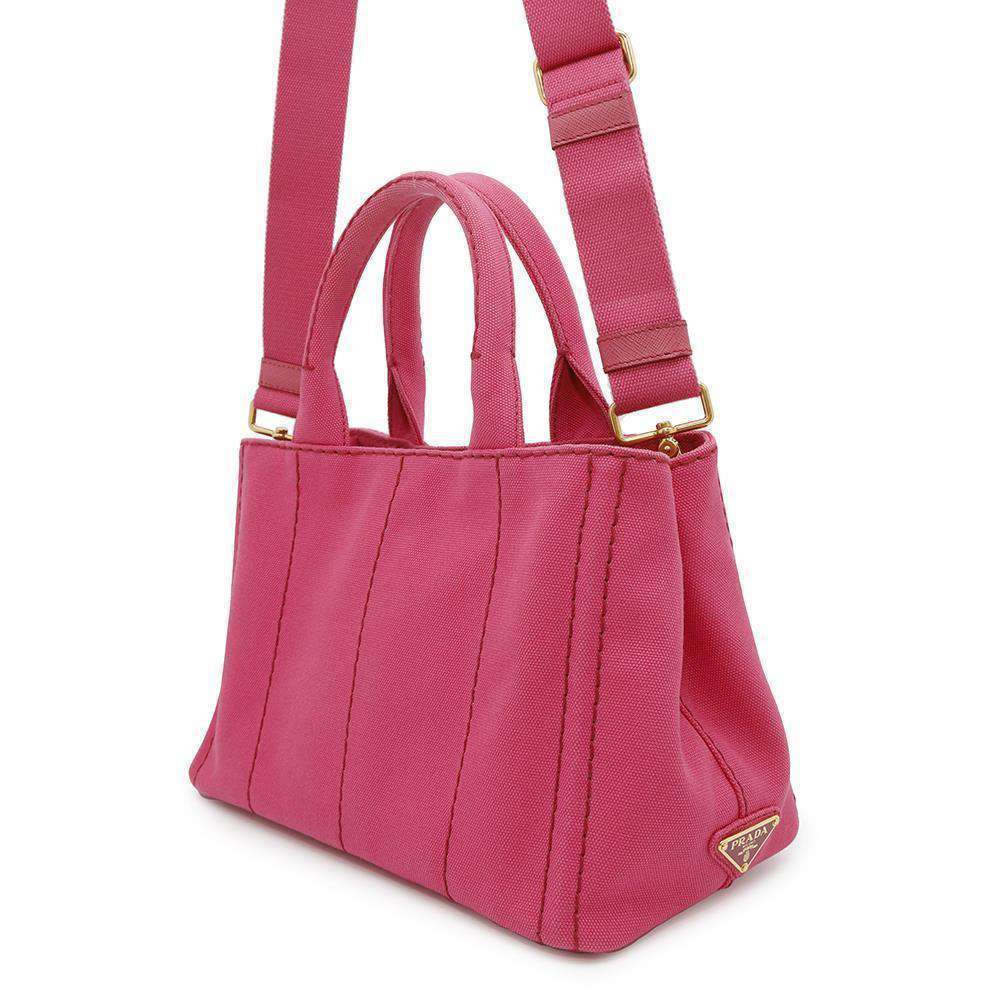 PRADA Canapa ShoulderTote Bag Pink1BG439 Canvas