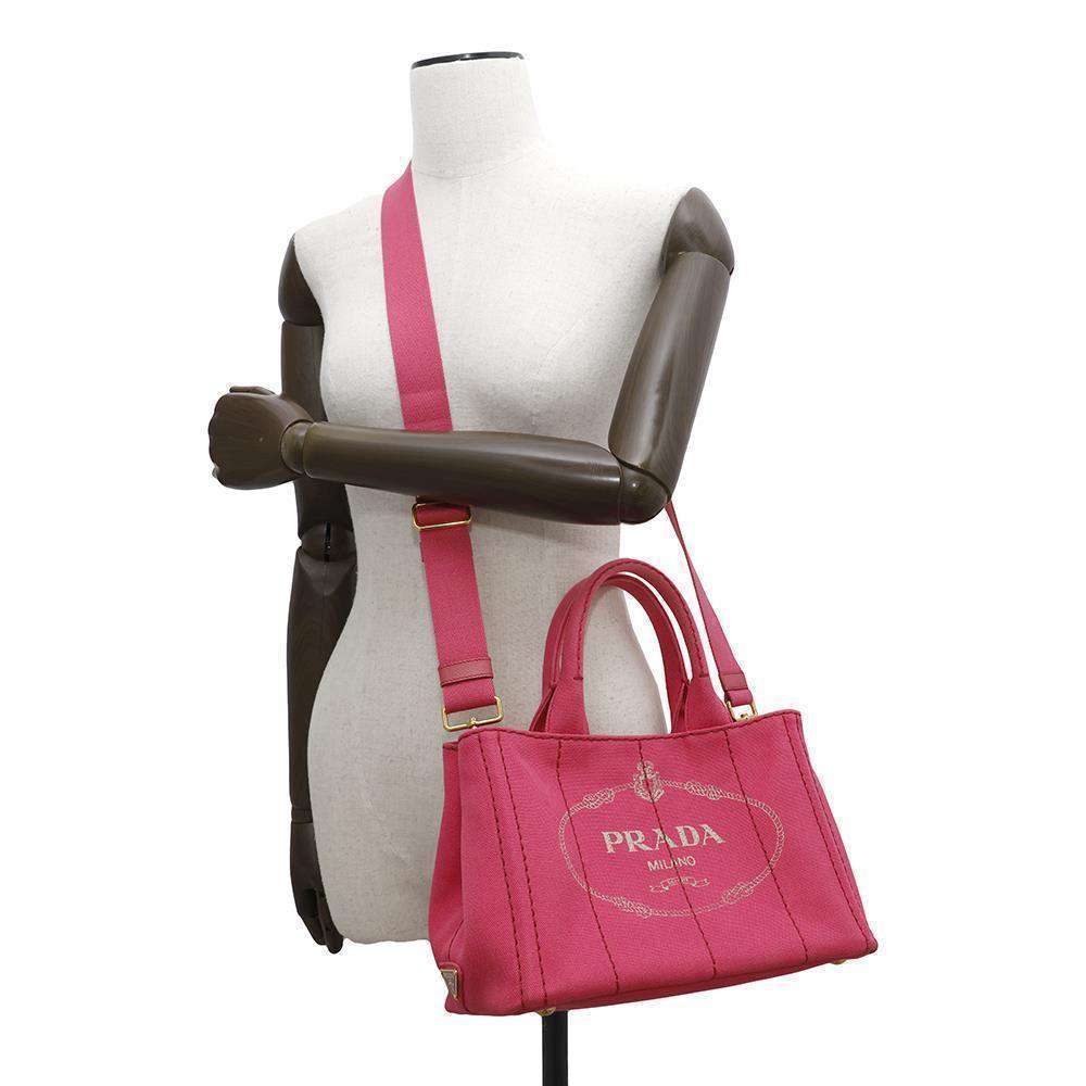 PRADA Canapa ShoulderTote Bag Pink1BG439 Canvas