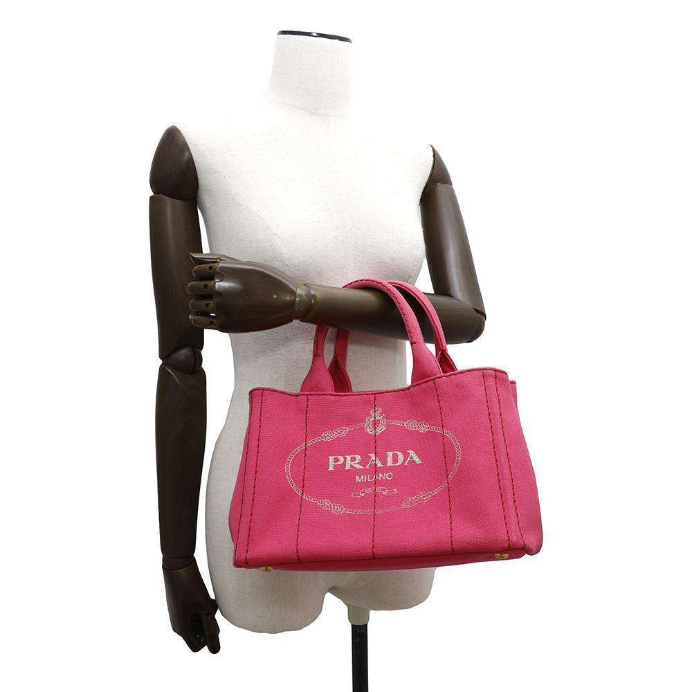 PRADA Canapa ShoulderTote Bag Pink1BG439 Canvas