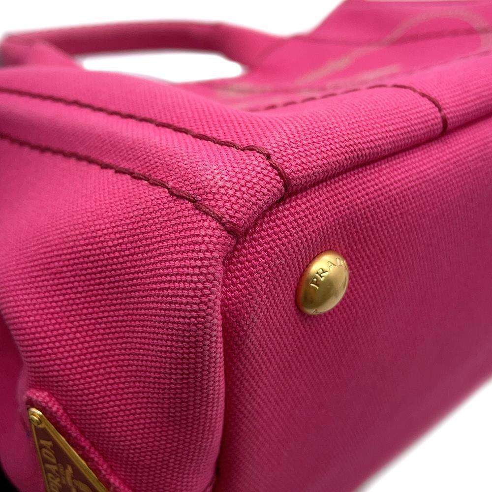 PRADA Canapa ShoulderTote Bag Pink1BG439 Canvas